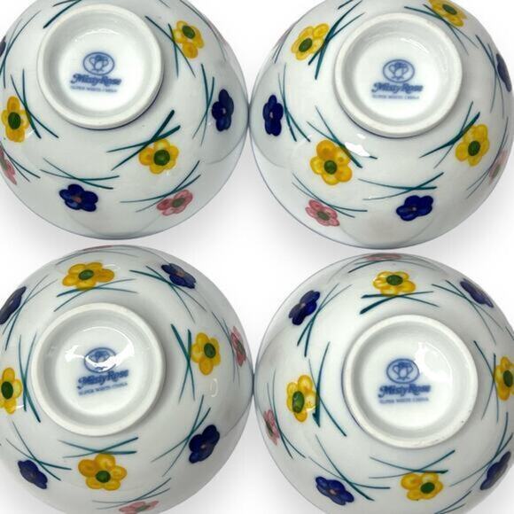 MISTY ROSE Floral Rice Bowls Set of 4 - Picture 5 of 8